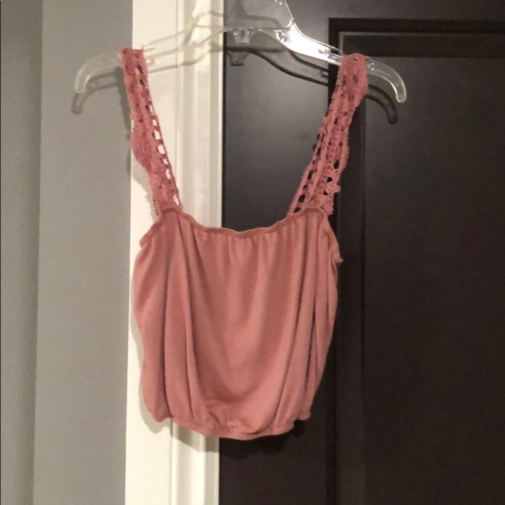 Me to We cropped pale pink shirt